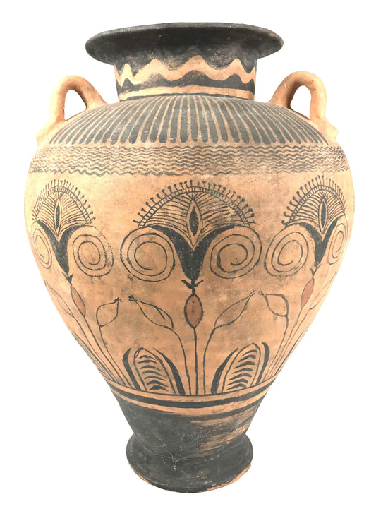 VASO MINOICO TRIANSATO CON PAPIRI E MOTIVI FLOREALI 1500 a.C. - AntonArte